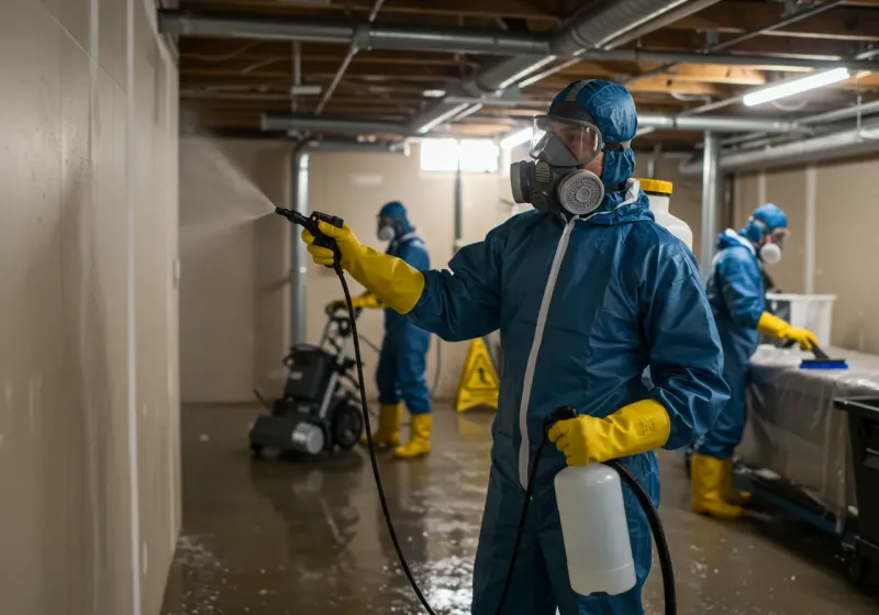 Basement Sanitization and Antimicrobial Treatment process in Tipton, IN