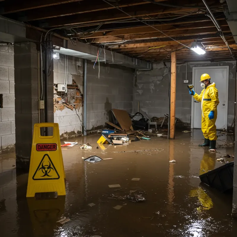 Flooded Basement Electrical Hazard in Tipton, IN Property