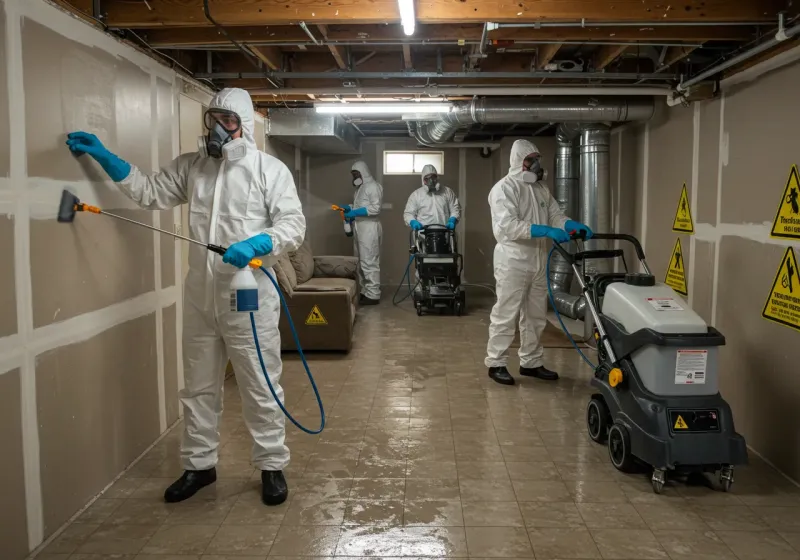 Basement Moisture Removal and Structural Drying process in Tipton, IN